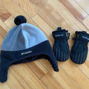 Columbia infant winter hat and mittens